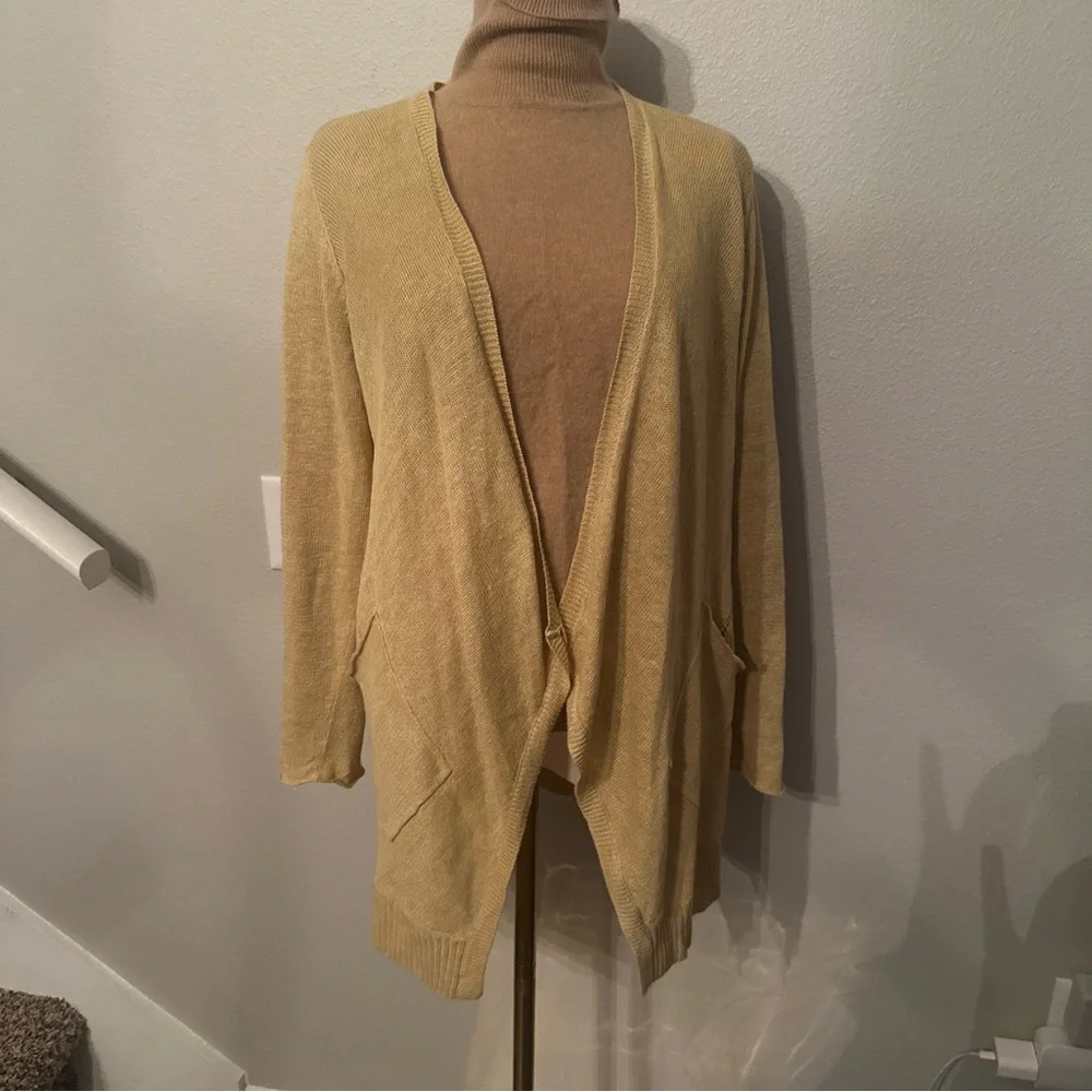 Eileen Fisher XS linen Open-Front Cardigan